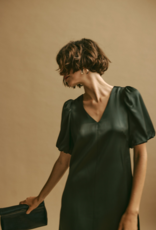 Part Two Ulva Satin Dress in Rosin Green