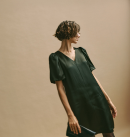 Part Two Ulva Satin Dress in Rosin Green