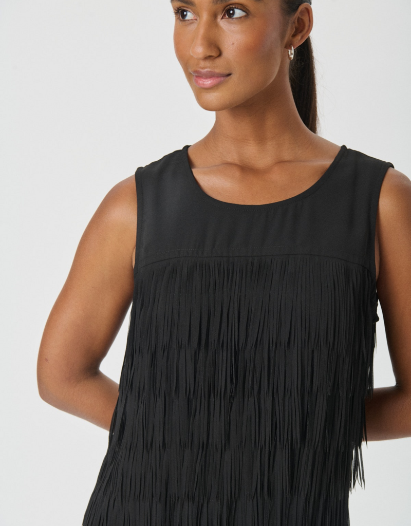 Part Two Virginia Fringe Dress in Black