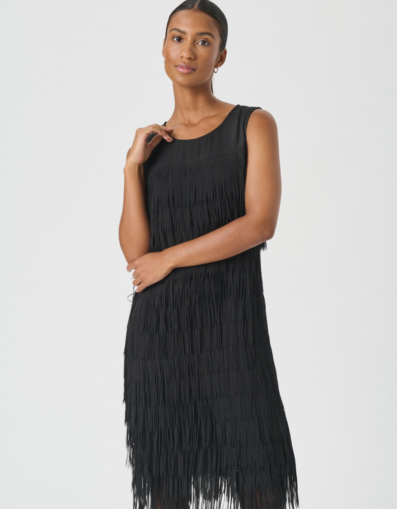 Part Two Virginia Fringe Dress in Black