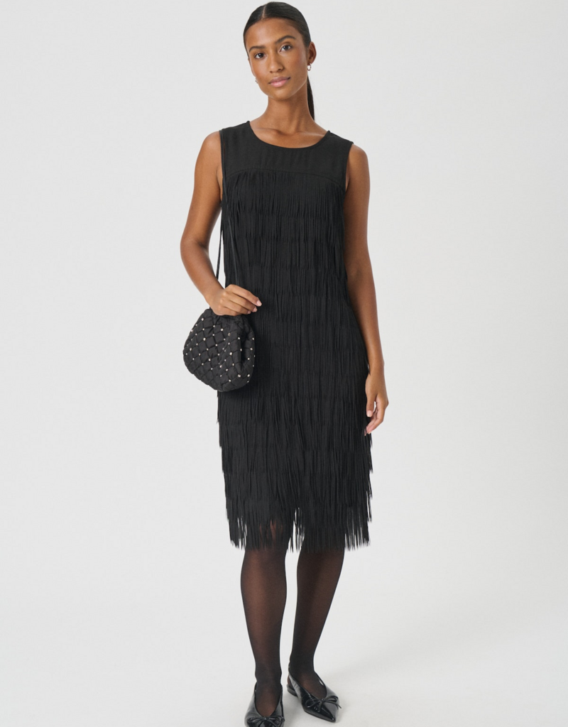 Part Two Virginia Fringe Dress in Black
