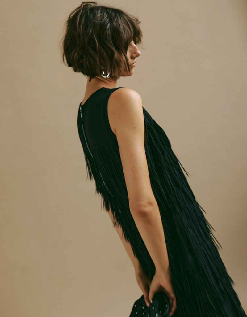 Part Two Virginia Fringe Dress in Black