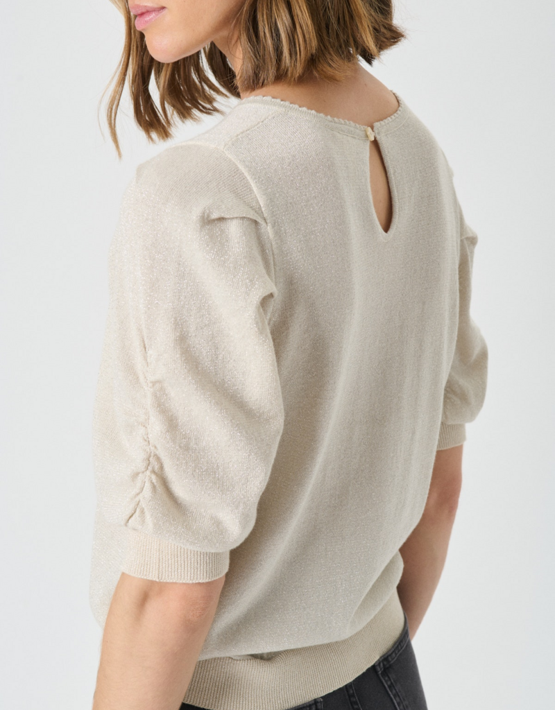 Part Two Varaia Sparkle Knit Pullover in Whitecap Grey