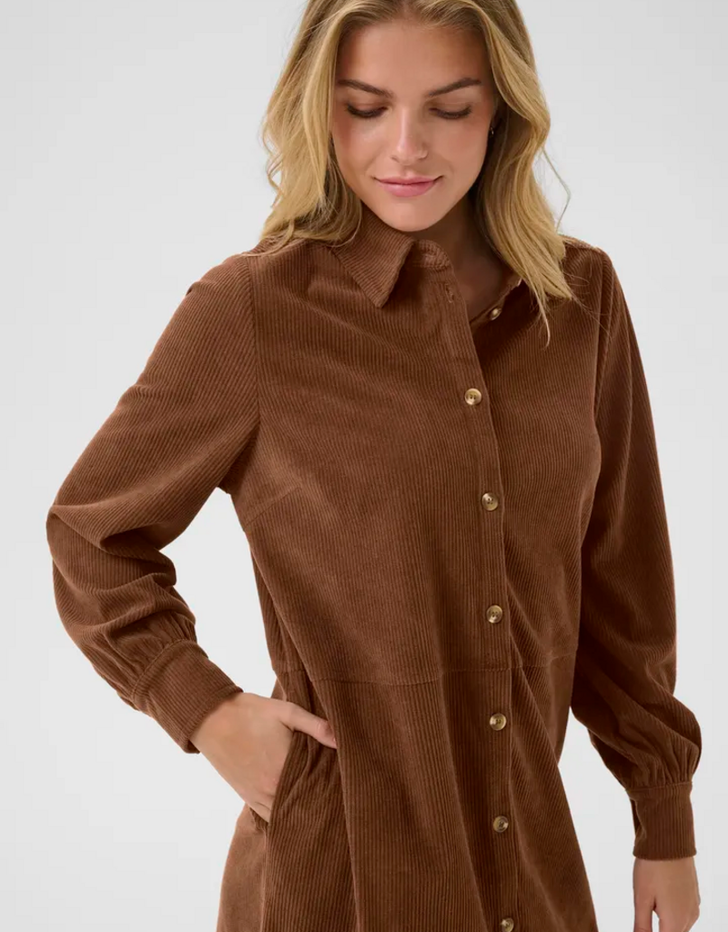 Cream Kanna Corduroy Dress in Sorrel