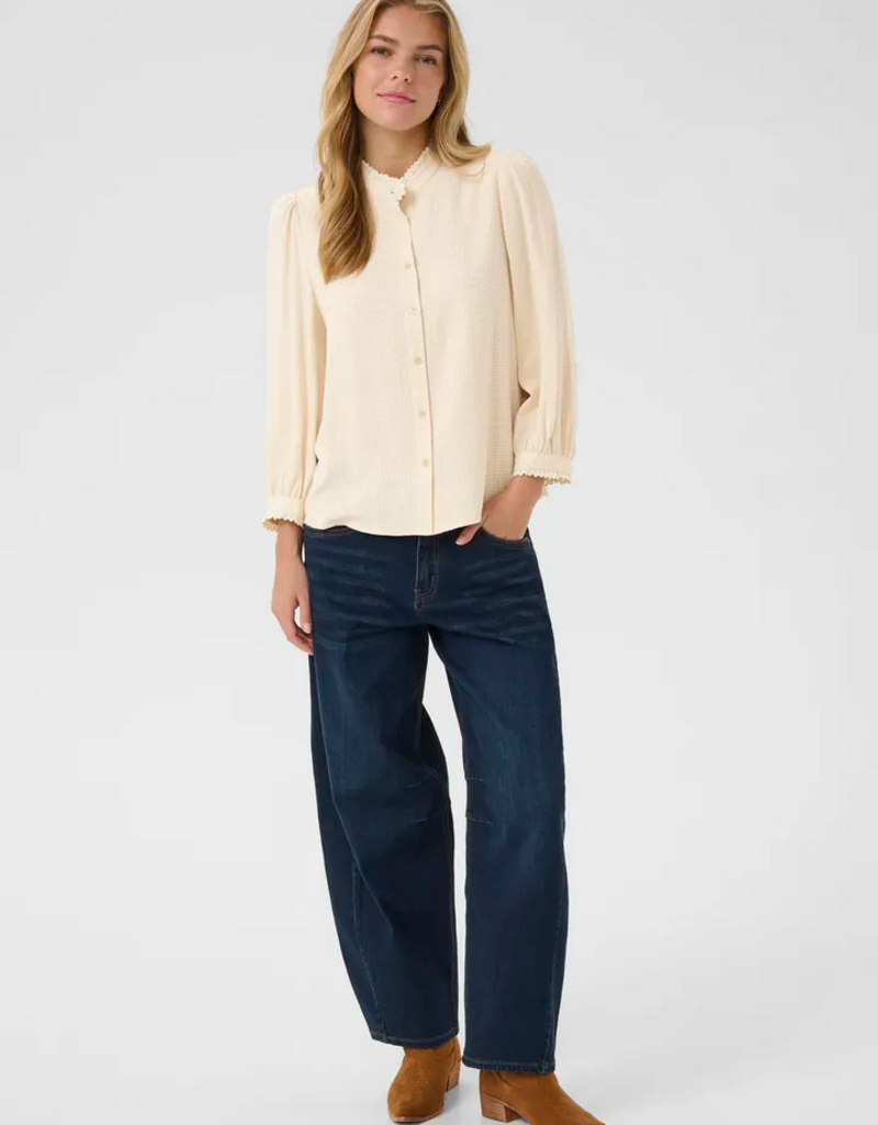 Cream Nella Shirt in Birch