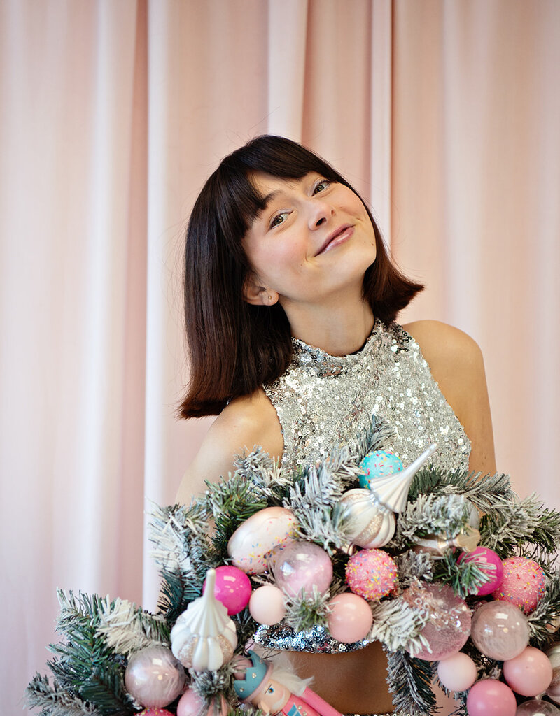 ASTRID Pixie Silver Sequin Crop Tank