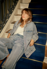 Cream Viv Pearl Deco Denim Jacket