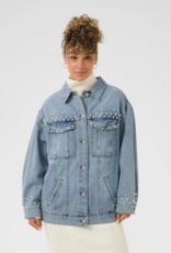 Cream Viv Pearl Deco Denim Jacket