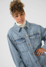 Cream Viv Pearl Deco Denim Jacket
