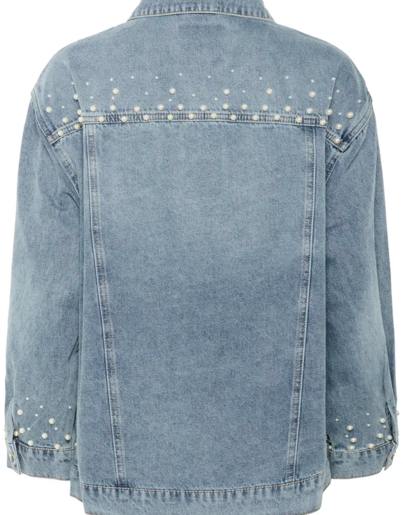 Cream Viv Pearl Deco Denim Jacket