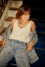 Cream Visti Straight Pearl Deco Denim Pant