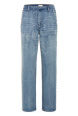 Cream Visti Straight Pearl Deco Denim Pant