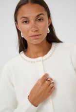 Kaffe Roxy Pearl Collar Cardigan in Chalk White