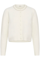 Kaffe Roxy Pearl Collar Cardigan in Chalk White