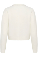 Kaffe Roxy Pearl Collar Cardigan in Chalk White