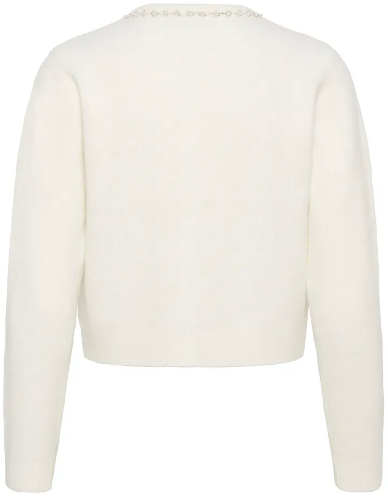 Kaffe Roxy Pearl Collar Cardigan in Chalk White