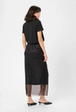 Kaffe Stinna Rhinestone Skirt in Black Deep