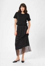 Kaffe Stinna Rhinestone Skirt in Black Deep