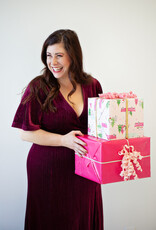 Angel Eye Dover Velvet Surplice Dress in Burgundy