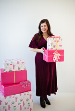 Angel Eye Dover Velvet Shimmer Dress in Burgundy