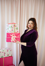 Angel Eye Astro Surplice Glitter Velvet Dress in Purple