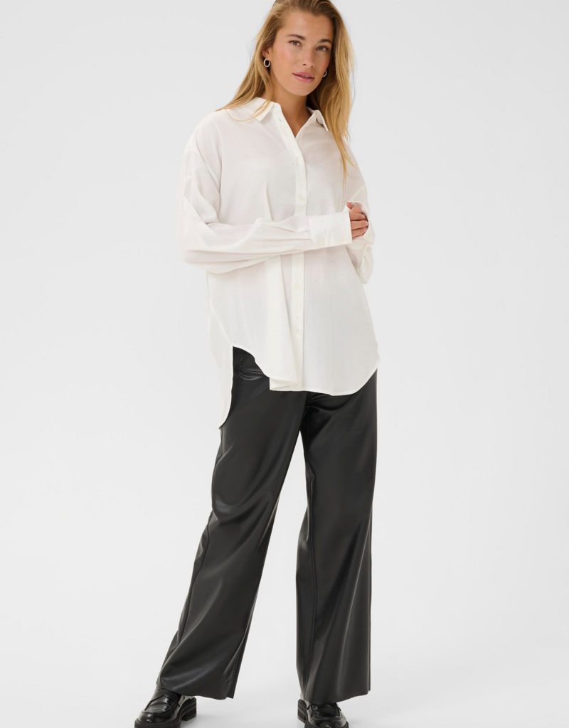 Kaffe Ida Shirt with Rhinestones in Chalk White