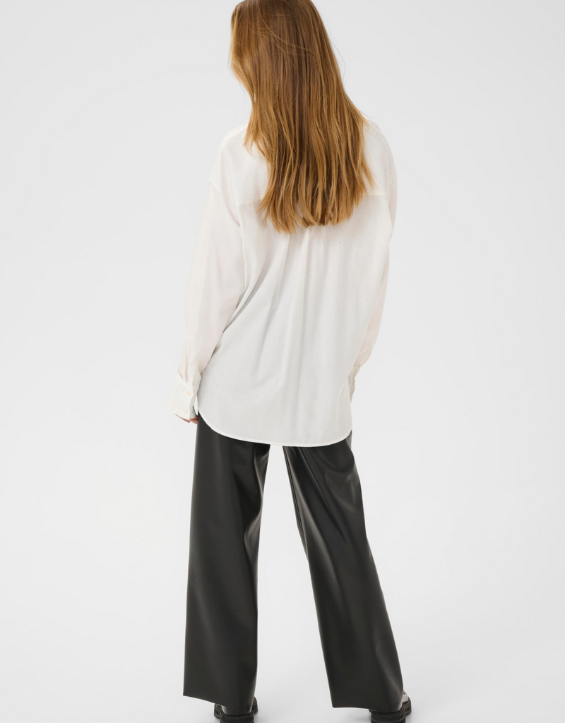 Kaffe Ida Shirt with Rhinestones in Chalk White