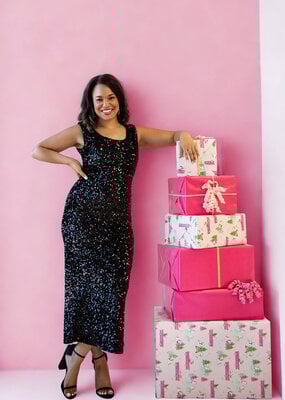 Angel Eye Richmond Sequin Dress in Black