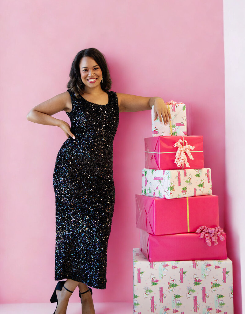 Angel Eye Richmond Sequin Dress in Black