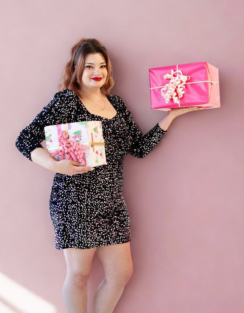 Angel Eye Battersea Dress in Black with Silver Sequins