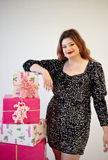 Angel Eye Battersea Dress in Black with Silver Sequins