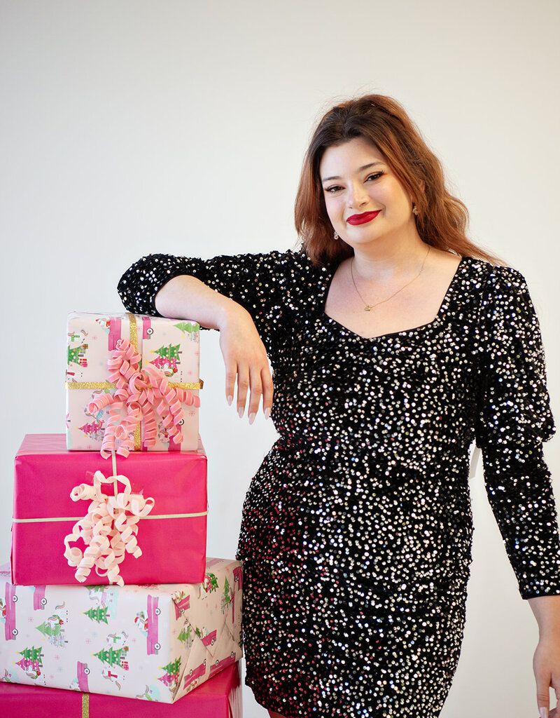 Angel Eye Battersea Dress in Black with Silver Sequins