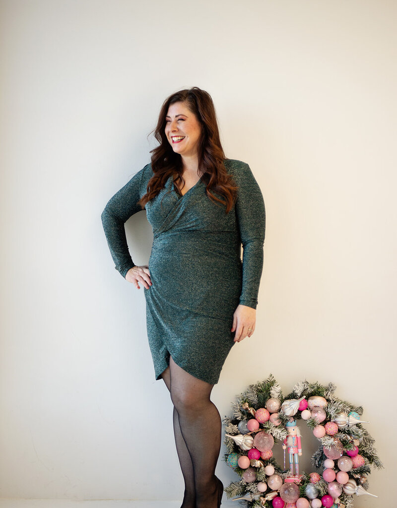 Angel Eye Hampstead Sparkle Dress in Green