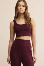 Z-Supply Zoe Silky Rib Tank Bra in Merlot