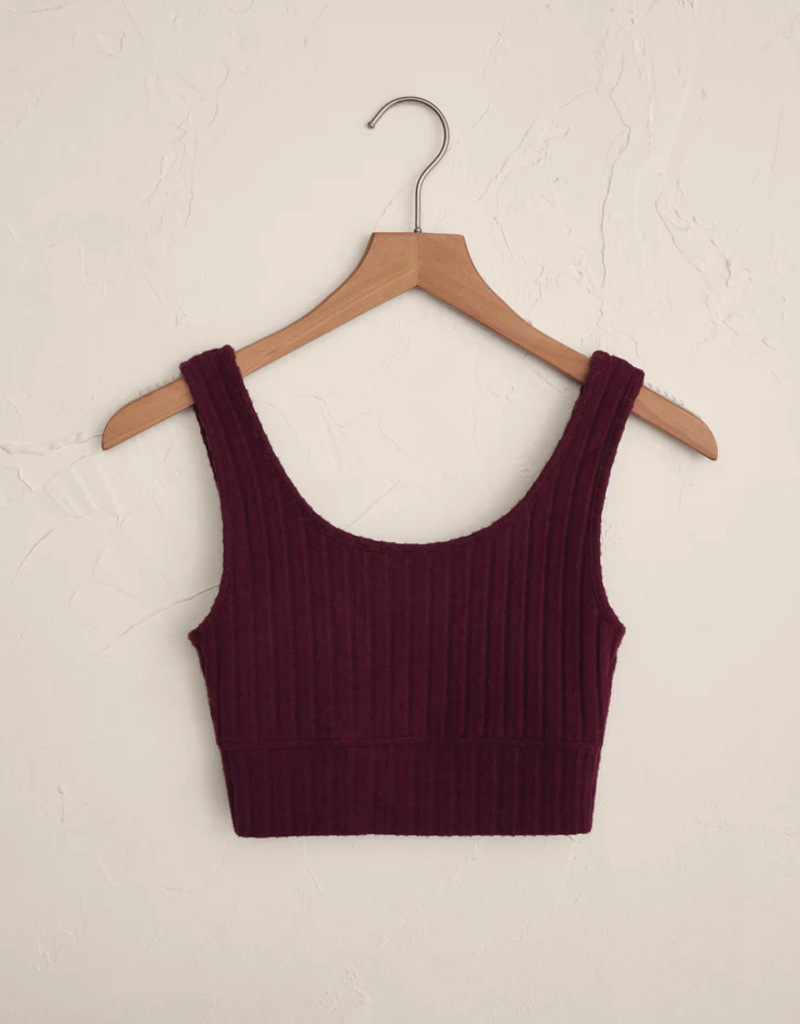 Z-Supply Zoe Silky Rib Tank Bra in Merlot