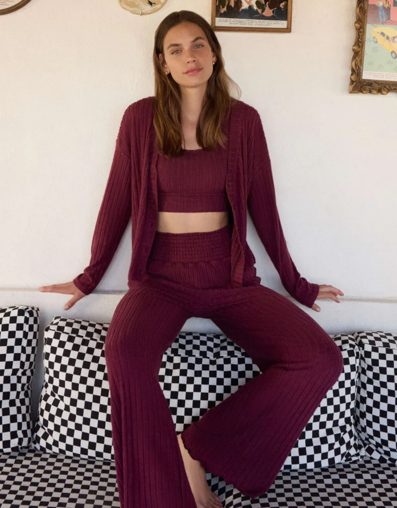 Z-Supply Mara Silky Rib Cardigan in Merlot