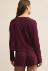 Z-Supply Mara Silky Rib Cardigan in Merlot