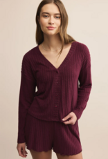 Z-Supply Mara Silky Rib Cardigan in Merlot