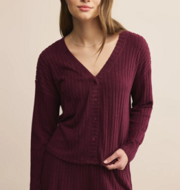 Z-Supply Mara Silky Rib Cardigan in Merlot