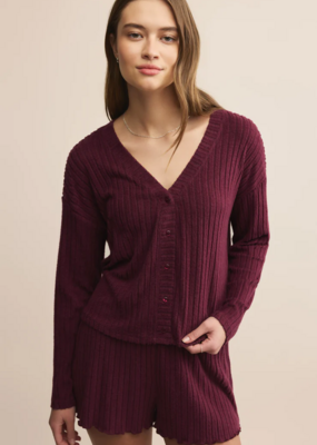 Z-Supply Mara Silky Rib Cardigan in Merlot