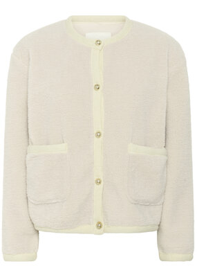 Cream Nolis Fleece Cardigan in Birch