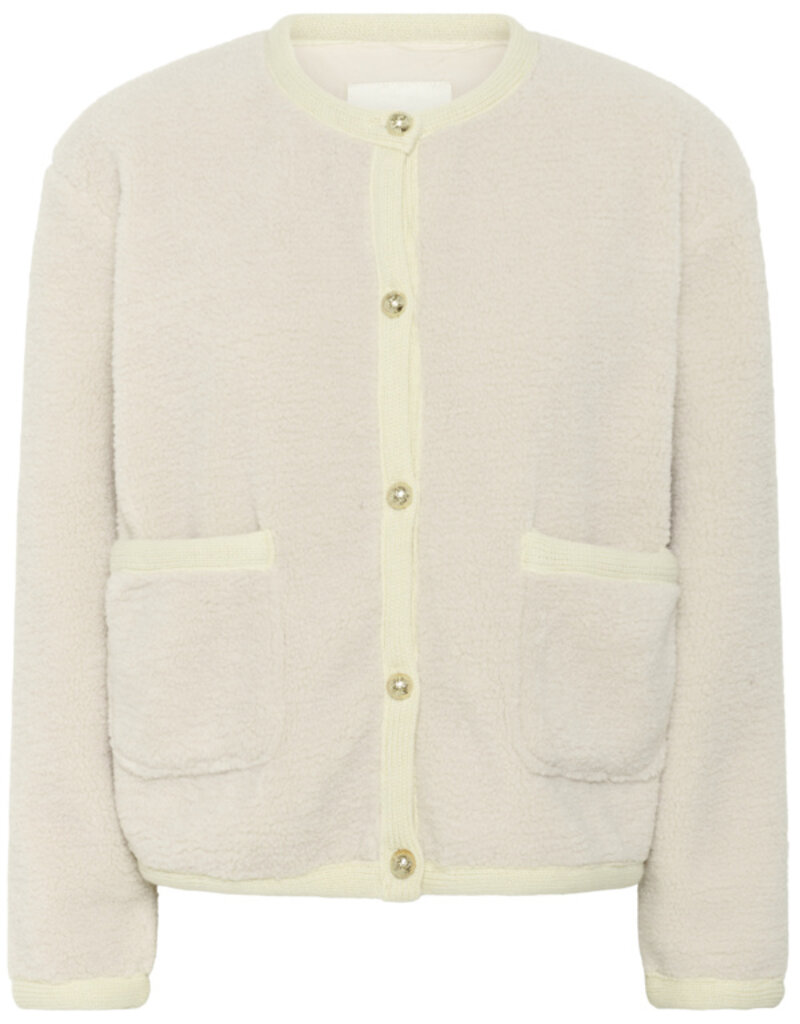 Cream Nolis Fleece Cardigan in Birch