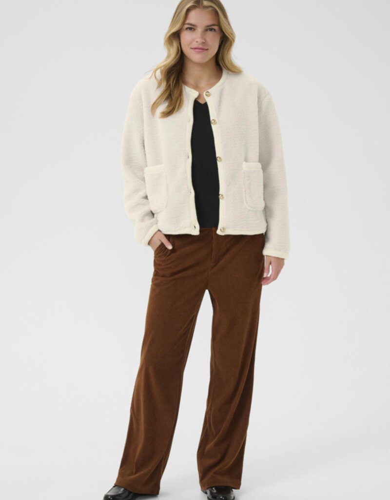 Cream Nolis Fleece Cardigan in Birch