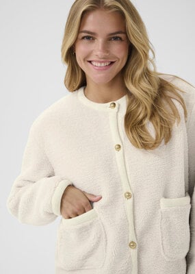 Cream Nolis Fleece Cardigan in Birch