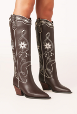 Billini Aviva Western Boot in Chocolate and Ivory