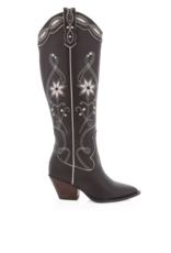 Billini Aviva Western Boot in Chocolate and Ivory
