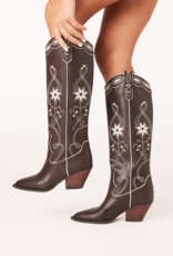 Billini Aviva Western Boot in Chocolate and Ivory