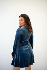 Molly Bracken Polina Velvet Mini Faux Wrap Dress