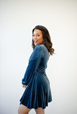 Molly Bracken Polina Velvet Mini Faux Wrap Dress