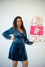 Molly Bracken Polina Velvet Mini Faux Wrap Dress